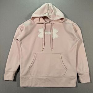 Under Armour Hoodie Sweatshirt Womens Small Loose Shy Pink Pullover‎ Cold Gear